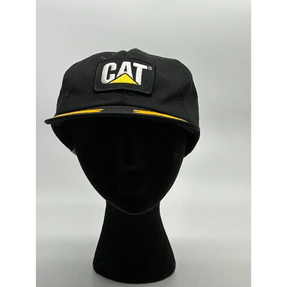 Vtg 80s CAT  CATERPILLAR‎ Puffy Trucker Patch Snap Back Tonkin USA
